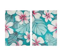 Reisepasshülle aus Leder, Reisepasshülle, tropische Hibiskusblumen, bedruckt, Reisepassbuch für Dokumente, Reisegeschenke, Tropische Hibiskusblüten, 20.3x13.8cm