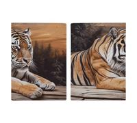 Reisepasshülle aus Leder, Reisepasshülle, tropische Hibiskusblumen, bedruckt, Reisepassbuch für Dokumente, Reisegeschenke, Tiger liegend auf Holz, 20.3x13.8cm