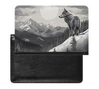 Reisepasshülle aus Leder, Reisepassschutz, blau, für Segelboot, Reisedokumente, Reiseutensilien, für Damen und Herren, Snow Mountain Lone Wolf, Einheitsgröße