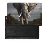 Reisepasshülle aus Leder, Reisepassschutz, Rot und Weiß, Schlangenmotiv, Reisedokumenten-Halter, Reisezubehör für Damen und Herren, 3D-Elefant, Einheitsgröße