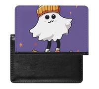 Reisepasshülle aus Leder, Reisepassschutz, The Ghost of Skateboards, Reisedokumenten-Halter, Reiseutensilien, für Damen und Herren, The Ghost of Skateboards, Einheitsgröße