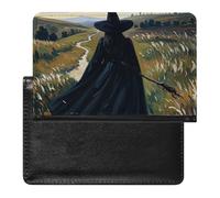 Reisepasshülle aus Leder, Reisepassschutz "The Witch of Darkness", Reisedokumenten-Halter, Reiseutensilien, für Damen und Herren, The Witch of Darkness, Einheitsgröße