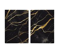 Reisepasshülle aus Leder, Schwarz und Gold, Marmor-Textur, bedrucktes Reisepassbuch für Dokumente, Reisegeschenke, Schwarz-goldene Marmor-Textur, 20.3x13.8cm