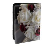 Reisepasshülle aus weißem Seidenrosen, für Reisen, RFID-Reisepasshülle, Brieftasche, PU-Leder, Reisepasshülle, niedlicher Reisepassschutz für Damen und Herren