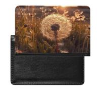 Reisepasshülle, bedruckt mit Löwenzahn bei Sonnenuntergang, Reisepasshülle, PU-Passhülle, Unisex, Pusteblume bei Sonnenuntergang, 14 x 9 cm, Löwenzahn bei Sonnenuntergang, 5.8*3.9 IN