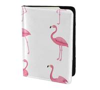 Reisepasshülle, Flamingos auf weißem Hintergrund, 14 cm, Reisezubehör, Dokumentenabdeckung, blockierender Organizer