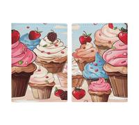 Reisepasshülle für Cupcakes und Eiscreme, ultradünn, PU-Leder, Reisedokumenten-Organizer, kompakt, Premium, internationaler US-Pass, Schutzhülle für Damen und Herren