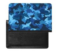 Reisepasshülle für Damen, Herren, RFID-blockierend, Tier, Panther, Reisezubehör, Reisezubehör, blau camouflage, Einheitsgröße