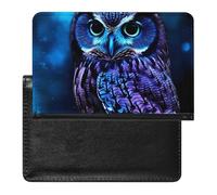 Reisepasshülle für Damen, Herren, RFID-blockierend, Tier, Panther, Reisezubehör, Reisezubehör, blaue eule, Einheitsgröße