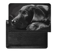 Reisepasshülle für Damen, Herren, RFID-blockierend, Tier, Panther, Reisezubehör, Reisezubehör, Schwarzer Labrador-Welpe, Einheitsgröße