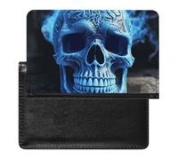 Reisepasshülle für Damen und Herren, RFID-blockierend, 3D-Druck, blauer Totenkopf, Reisezubehör, 3D-Druck Blauer Totenkopf, Einheitsgröße