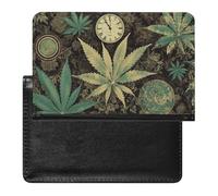 Reisepasshülle für Damen und Herren, RFID-blockierend, 3D-Druck, blauer Totenkopf, Reisezubehör, A Puff in Time Weed Marihuana, Einheitsgröße