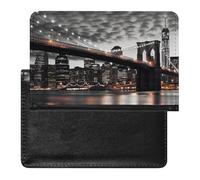 Reisepasshülle für Damen und Herren, RFID-blockierend, Blau, Reisezubehör, Brooklyn Bridge, Einheitsgröße