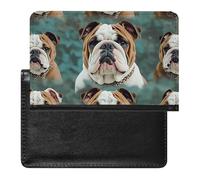 Reisepasshülle für Damen und Herren, RFID-blockierend, Blau, Reisezubehör, Lustige englische Bulldogge, Einheitsgröße