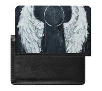 Reisepasshülle für Damen und Herren, RFID-blockierend, Braun und Grau, Reisezubehör, Weiße Engelsflügel, Einheitsgröße