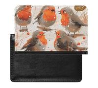 Reisepasshülle für Damen und Herren, RFID-blockierend, Cartoon, schottischer Dudelsack, Reisezubehör, Eine Herde fröhlicher Vögel, Einheitsgröße