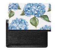 Reisepasshülle für Damen und Herren, RFID-blockierend, Cartoon, schottischer Dudelsack, Reisezubehör, Blaues Hortensien-Muster, Einheitsgröße