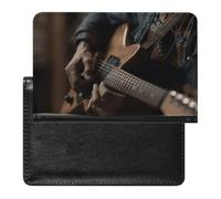 Reisepasshülle für Damen und Herren, RFID-blockierend, Corgi kleine Reisepasshülle, Reisezubehör, Gitarrenspieler, Einheitsgröße