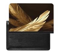 Reisepasshülle für Damen und Herren, RFID-blockierend, goldene Federn, Reisezubehör, Goldene Federn, Einheitsgröße