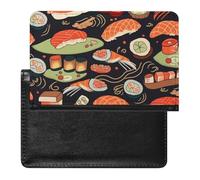 Reisepasshülle für Damen und Herren, RFID-blockierend, goldene Federn, Reisezubehör, Japanische Sushi-Garnelen, Einheitsgröße