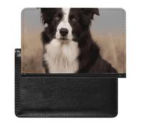 Reisepasshülle für Damen und Herren, RFID-blockierend, Herbstblätter aus Ahorn, Reisezubehör, Border Collie, Einheitsgröße