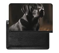 Reisepasshülle für Damen und Herren, RFID-blockierend, niedliche rote Krabbe, Reisezubehör, Schwarzer Labrador, Einheitsgröße