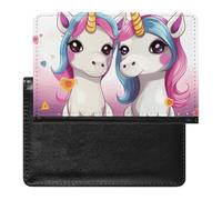 Reisepasshülle für Damen und Herren, RFID-blockierend, niedlicher Fuchs, Reisezubehör, Niedliche 2 Ponys, Einheitsgröße