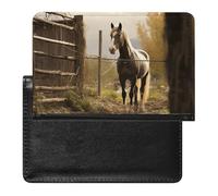 Reisepasshülle für Damen und Herren, RFID-blockierend, niedlicher Fuchs, Reisezubehör, Zaun und Pferd, Einheitsgröße