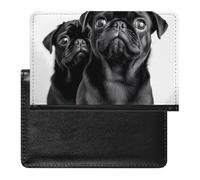 Reisepasshülle für Damen und Herren, RFID-blockierend, Schönheit, Schmetterling, Reisezubehör, Süßer schwarzer Mops, Einheitsgröße