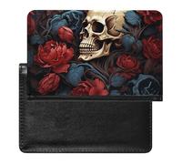 Reisepasshülle für Damen und Herren, RFID-blockierend, Totenkopfbild, Poster, Reisepasshülle, Reisezubehör, Totenkopf-Bild-Poster, Einheitsgröße