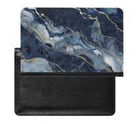 Reisepasshülle für Damen und Herren, RFID-blockierend, viele Sonnenblumen, Reisezubehör, Marmor Marineblau gemischt, Einheitsgröße