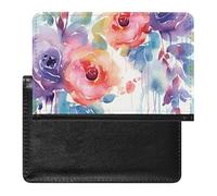 Reisepasshülle für Damen und Herren, RFID-blockierend, Vintage, amerikanische Flagge, 4. Juli, USA, Reisezubehör, Aquarell Floral, Einheitsgröße