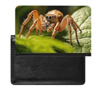 Reisepasshülle für Damen und Herren, RFID-blockierend, violette Blumen, Aquarell, Reisezubehör, Spinne auf Blatt, Einheitsgröße