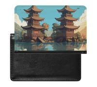 Reisepasshülle für Damen und Herren, RFID-blockierend, zwei Pagoden, Reisezubehör, Reisezubehör, Zwei Pagoden, Einheitsgröße