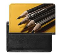 Reisepasshülle für Damen und Herren, RFID-blockierend, zwei Schneemänner, Skifahren, Reisezubehör, Bleistift auf gelbem Tisch, Einheitsgröße