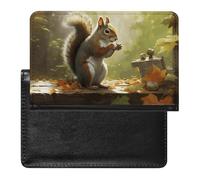 Reisepasshülle für Damen und Herren, RFID-blockierende Drohne, Reisezubehör, Eichhörnchen frisst Nüsse, Einheitsgröße