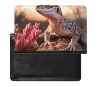 Reisepasshülle für Damen und Herren, RFID-blockierende Drohne, Reisezubehör, Weiß / Echse, Einheitsgröße