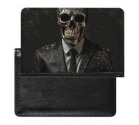 Reisepasshülle für Damen und Herren, RFID-blockierende Eule auf Baum, Reisepasshülle, Reisezubehör, Totenkopf-Stil für Herren, Einheitsgröße