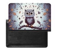 Reisepasshülle für Damen und Herren, RFID-blockierende Eule, Baumzweige, Reisepasshülle, Reisezubehör, Zweige mit Eulenmotiv, Einheitsgröße