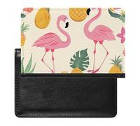 Reisepasshülle für Damen und Herren, RFID-blockierende Flamingos und Ananas, Reisepasshülle, Reisezubehör, Flamingos und Ananas, Einheitsgröße