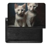 Reisepasshülle für Damen und Herren, RFID-blockierende Rosen im Regen, Reisepasshülle, Reisezubehör, Zwei Katzen auf dem Tisch, Einheitsgröße