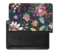 Reisepasshülle für Reisen, Reisepasshülle für Damen und Herren, RFID-blockierend, Braun, Pilze, Reisezubehör, Reisezubehör, Buntes Boho-Blumenmuster, Einheitsgröße