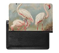 Reisepasshülle für Reisen, Reisepasshülle für Damen und Herren, RFID-blockierend, ein Feld von Wildblumen, Reisepasshülle, Reisezubehör, Flamingo im Wasser, Einheitsgröße