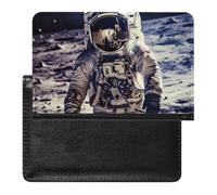Reisepasshülle für Reisen, Reisepasshülle für Damen und Herren, RFID-blockierend, Türkis, Blau, Gold, Marmor, Reisezubehör, Us Astronaut Travel Moon, Einheitsgröße