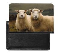 Reisepasshülle für Reisen, Reisepasshülle für Damen und Herren, RFID-blockierend, Türkis, Blau, Gold, Marmor, Reisezubehör, Zwei weiße Schafe, Einheitsgröße