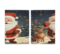 Reisepasshülle für Weihnachten, Weihnachtsmann, Reisepasshülle, PU, Reisepasshülle, Brieftasche, Reisepasshülle, Uni, Stil, 20,3 x 13,8 cm, Stil:, 20.3x13.8cm