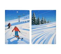 Reisepasshülle für Wintersport, Ski-Thema, Reisepasshülle, PU, Reisepasshülle, Brieftasche, Reisepasshülle, Uni, Reisepassschutz, Stil, 20,3 x 13,8 cm, Stil:, 20.3x13.8cm