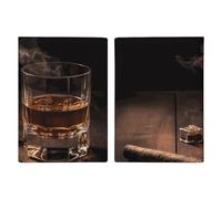 Reisepasshülle für Zigarren und Whiskey, mit Kreditkartenfächern und Bordkarten-Schlitz, Reisepasshalter für Pässe, Kreditkarten, Bordkarten