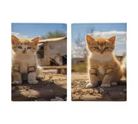 Reisepasshülle für zwei kleine Katzen, ultradünn, PU-Leder, Reisedokumenten-Organizer, kompakt, Premium-internationaler US-Reisepassschutz für Damen und Herren