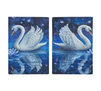 Reisepasshülle für zwei weiße Schwäne, ultradünn, PU-Leder, Reisedokumenten-Organizer, kompakt, Premium-internationaler US-Reisepassschutz für Damen und Herren